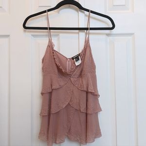 DKNY Dusty Rose Silk Beaded Cami